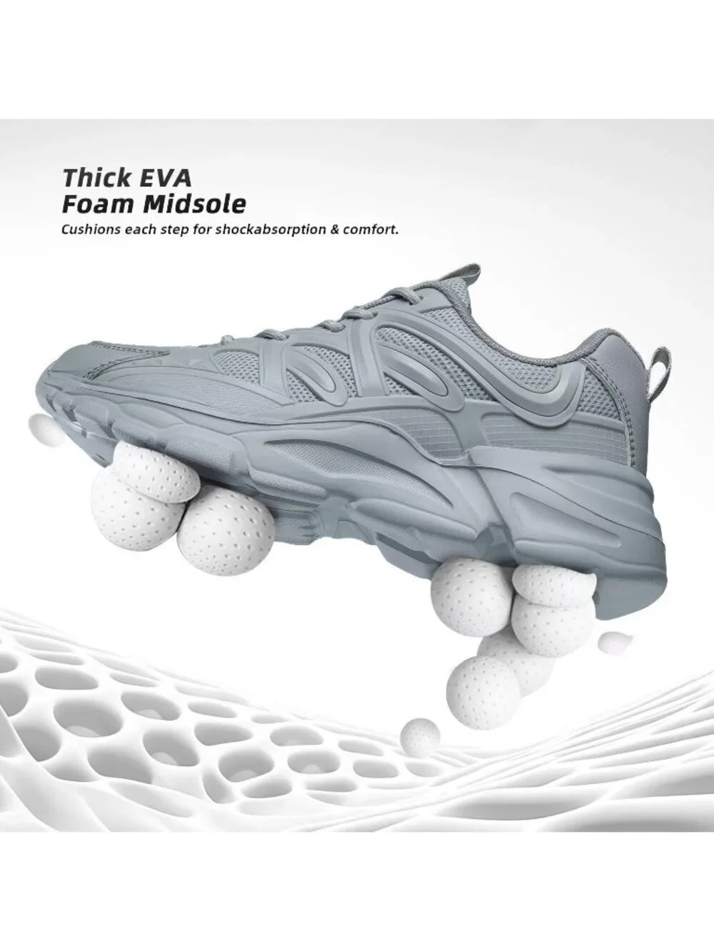 Women's Grey Ladies Walking Comfor Breathable Soft Sole Tennis Sneaker Shoes